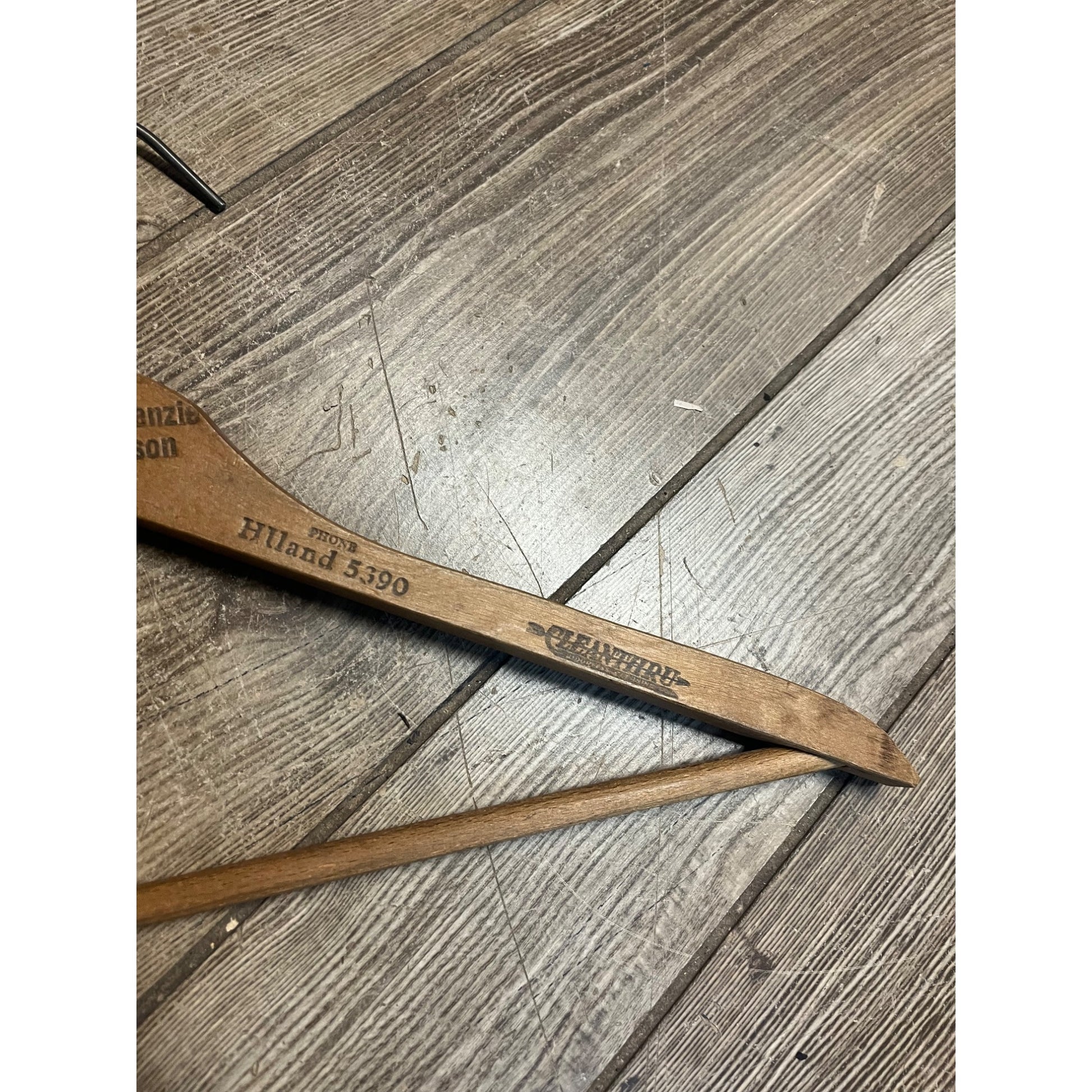 Vintage Crandall McKenzie Henderson Wooden Advertising Clothes Hanger Pittsburg