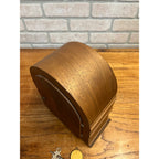 Vintage Wooden Body Mantle Clock Beehive Style With Metal Dial and Glass Dome Lid 1900's