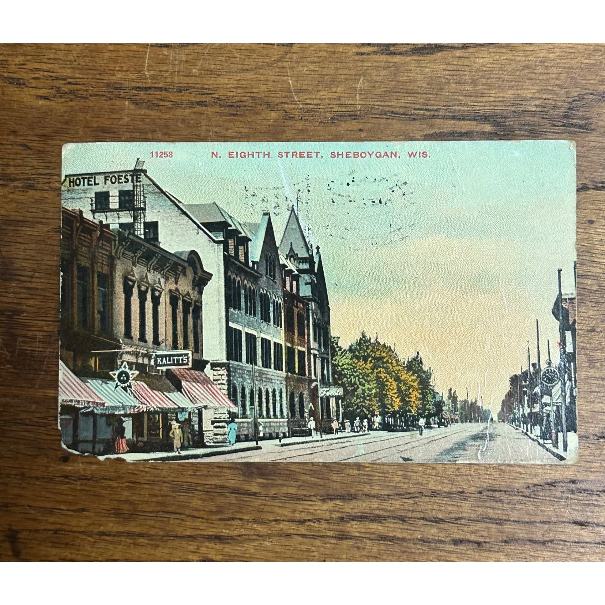 Vintage Postcard View of North Eighth Street Sheboygan Wisconsin WI 1910