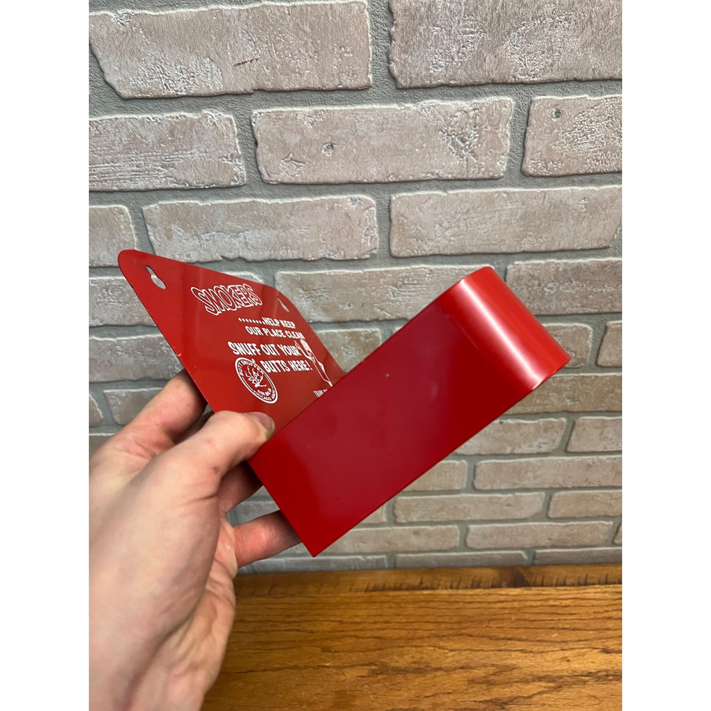 Vintage 1960s Mr. Butt Snuffer Smokers Red Hanging Ashtray Sign