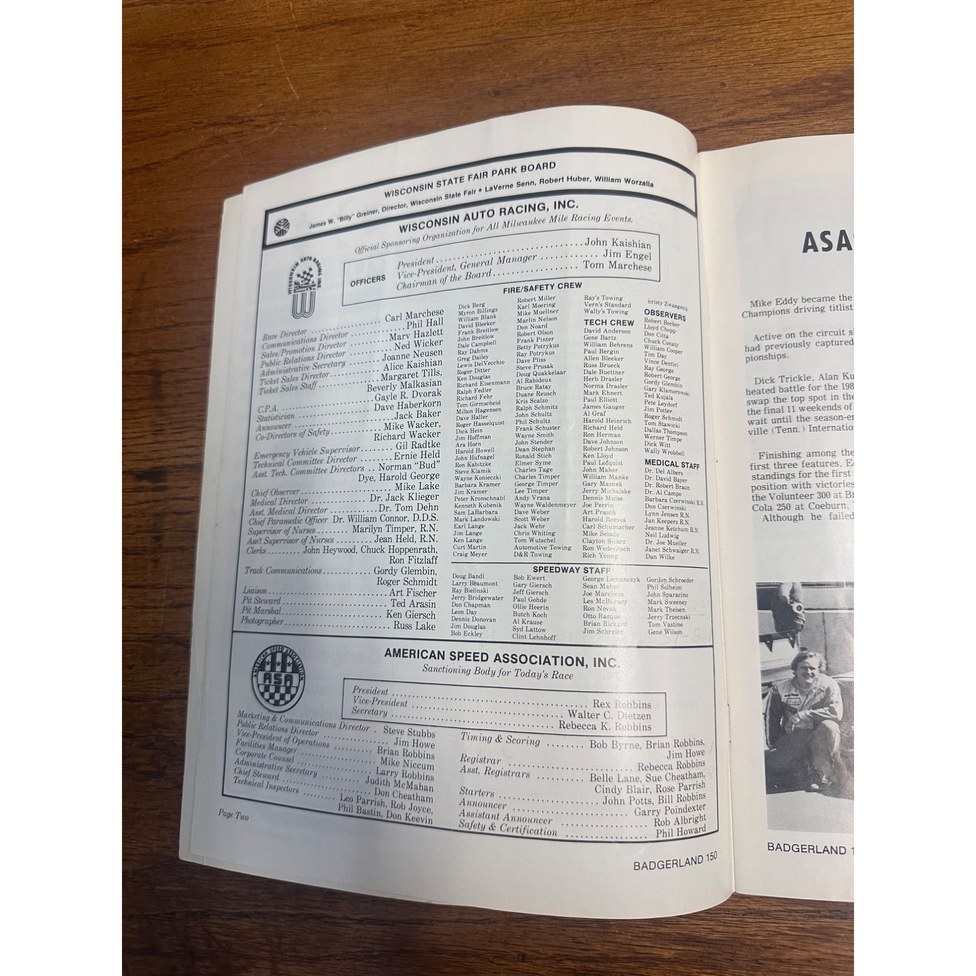 1983 Badgerland 150 Mile Stock Car Race Championship Souvenir Program Wisconsin