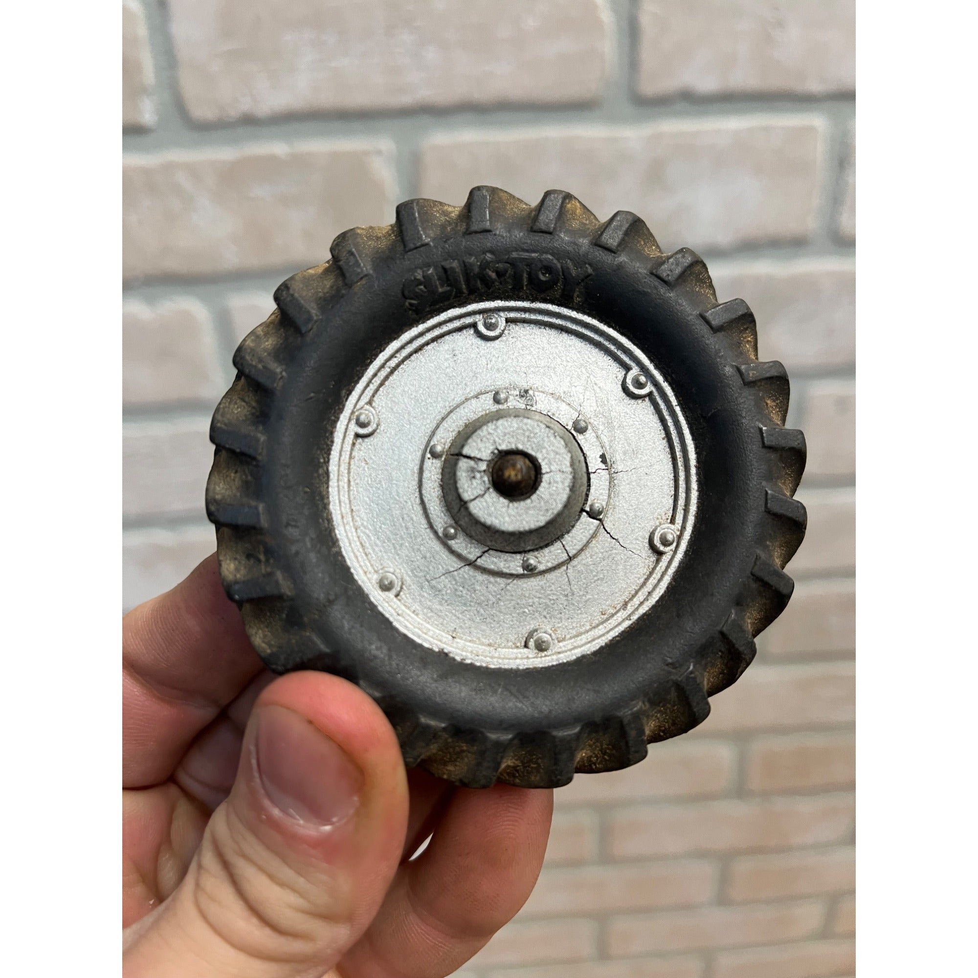 Original Vintage Silk Toys Tractor 3" Rubber Tires Wheels Parts Replacement Pair