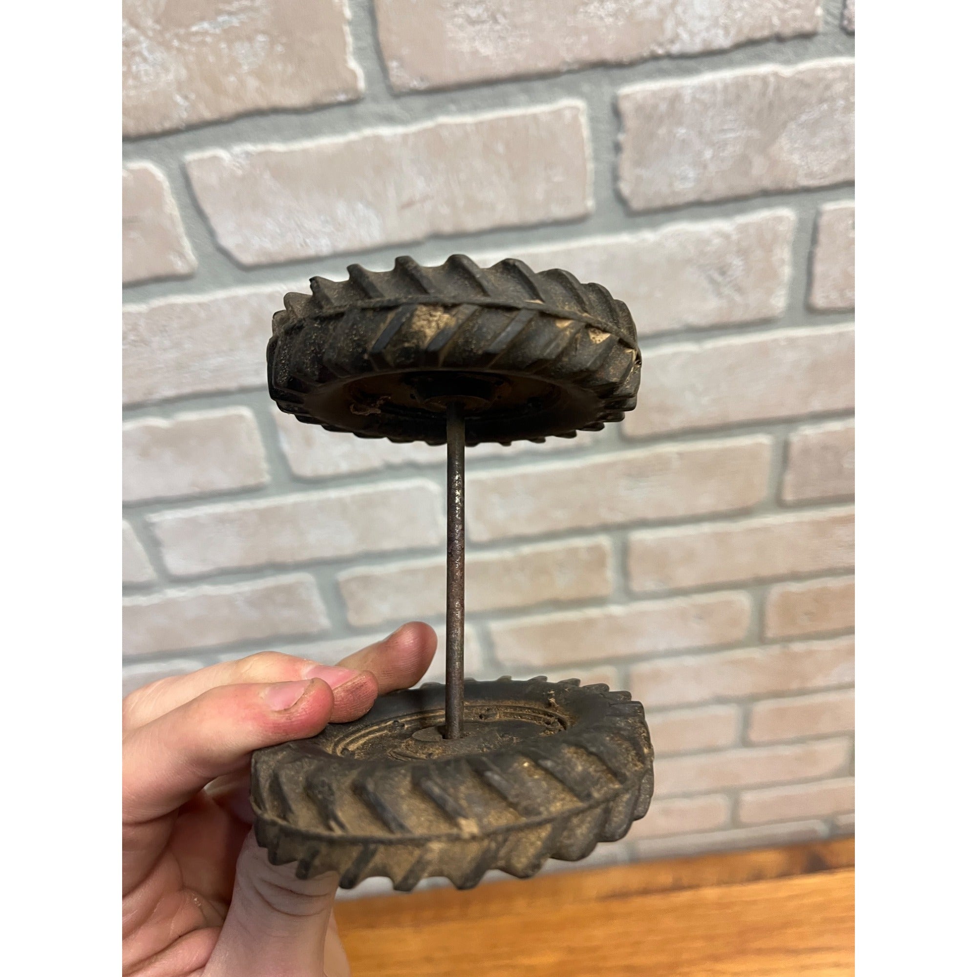 Original Vintage Silk Toys Tractor 3" Rubber Tires Wheels Parts Replacement Pair