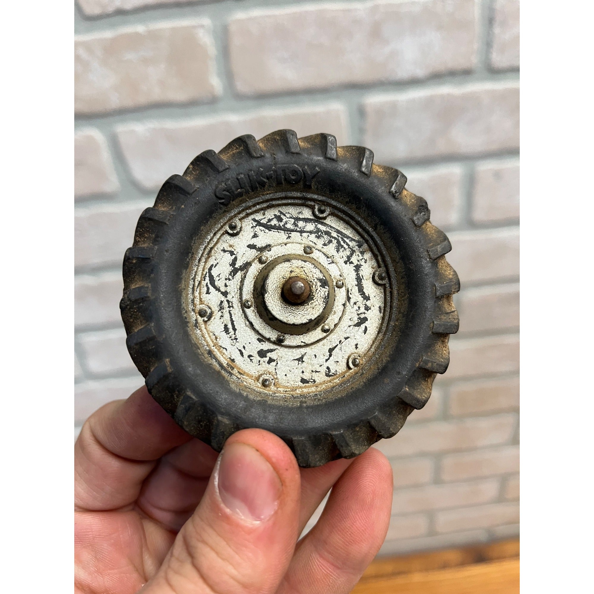 Original Vintage Silk Toys Tractor 3" Rubber Tires Wheels Parts Replacement Pair