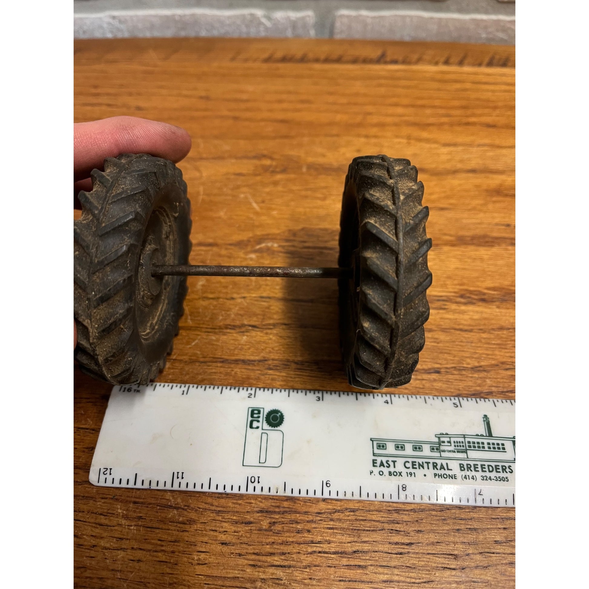 Original Vintage Silk Toys Tractor 3" Rubber Tires Wheels Parts Replacement Pair