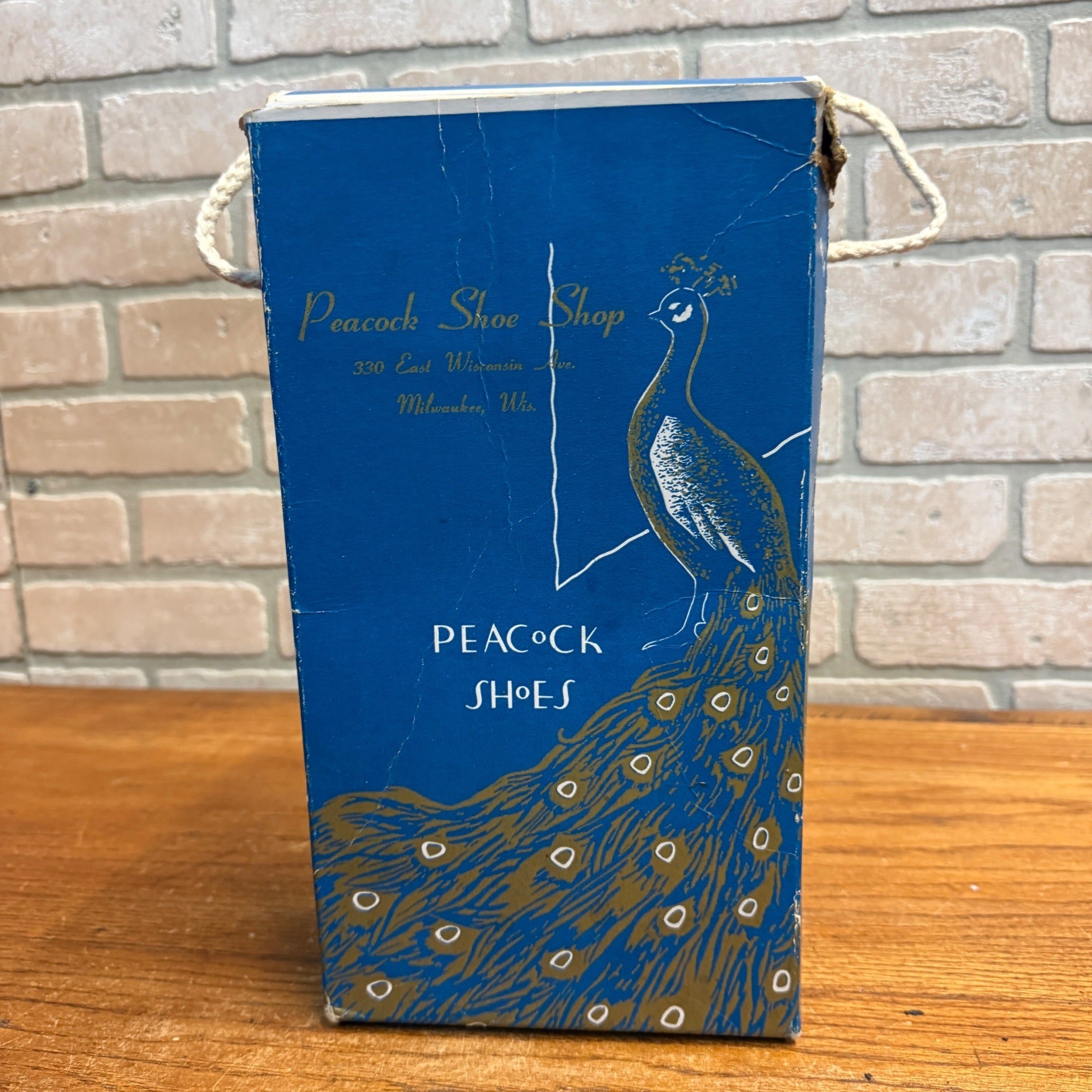 Vintage Peacock Shoes Art Deco Shoe Box Milwaukee, WI 1940s Advertising Wis