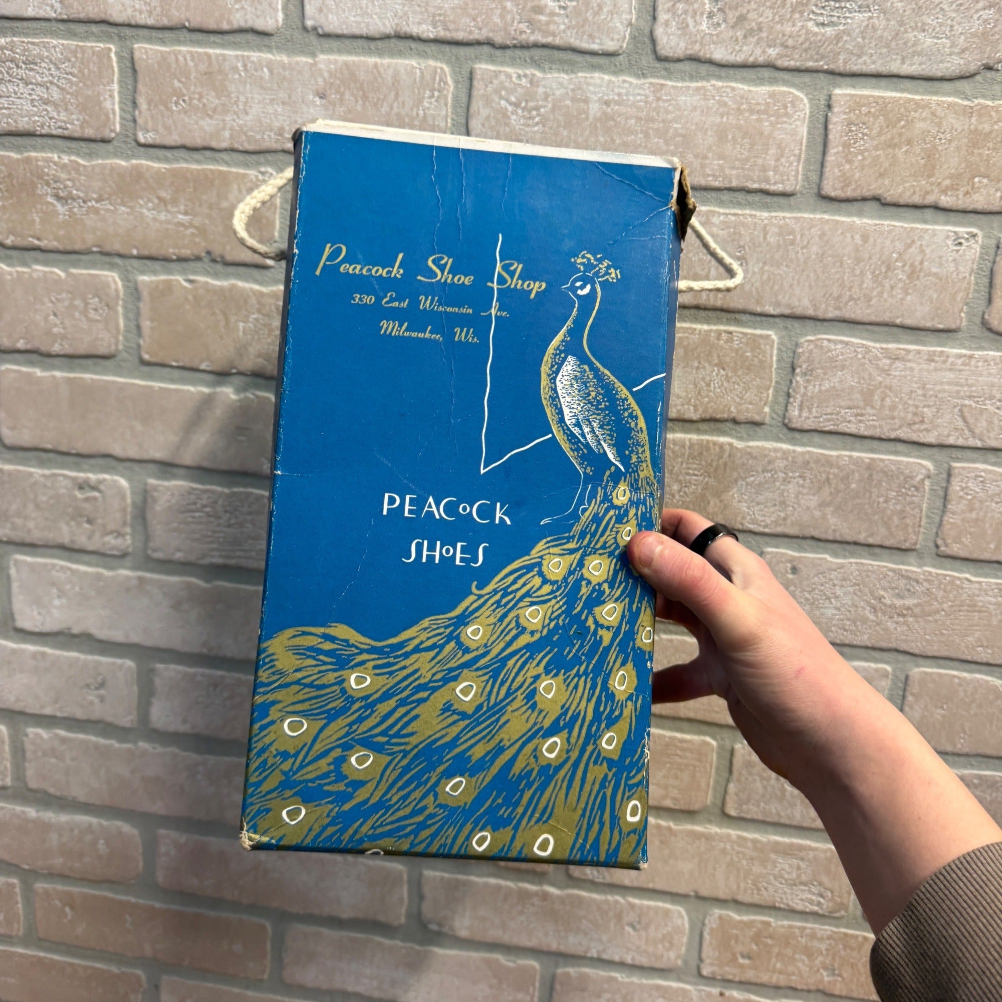 Vintage Peacock Shoes Art Deco Shoe Box Milwaukee, WI 1940s Advertising Wis