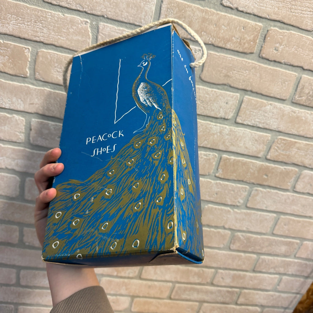 Vintage Peacock Shoes Art Deco Shoe Box Milwaukee, WI 1940s Advertising Wis
