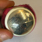 Vintage Mercury Double Indent Christmas Ornament Pink Stripe USA 2" - Shiny Brite?