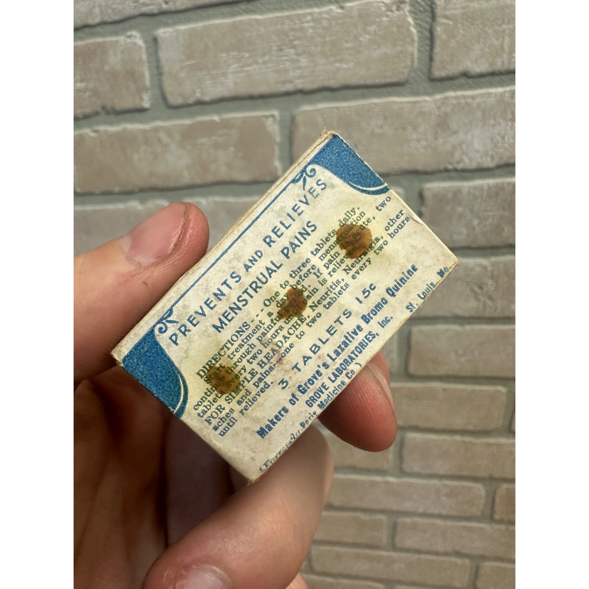 Vintage 1930s Videx Medicine Tablets UNOPENED Pack for Menstrual Pains Quack