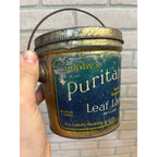 Vintage Cudahy's Puritan Kettle Leaf Lard Lidded Pail Advertising Tin