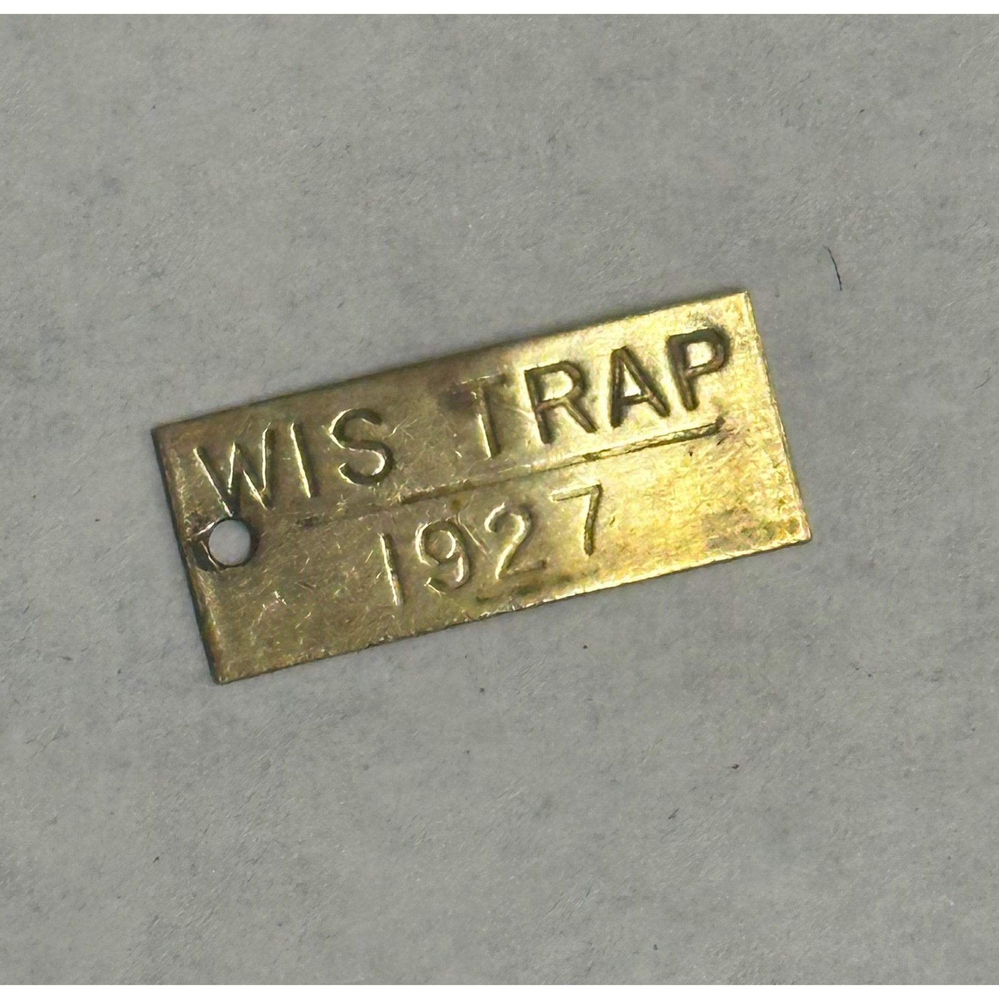 Vintage 1927 Wisconsin Trap Tag Trapping Hunting License