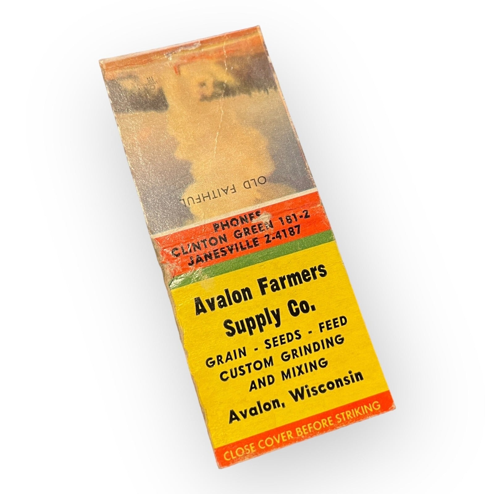 Vintage Avalon Farmers Supply Co Wisconsin Wis Advertising Matchbook