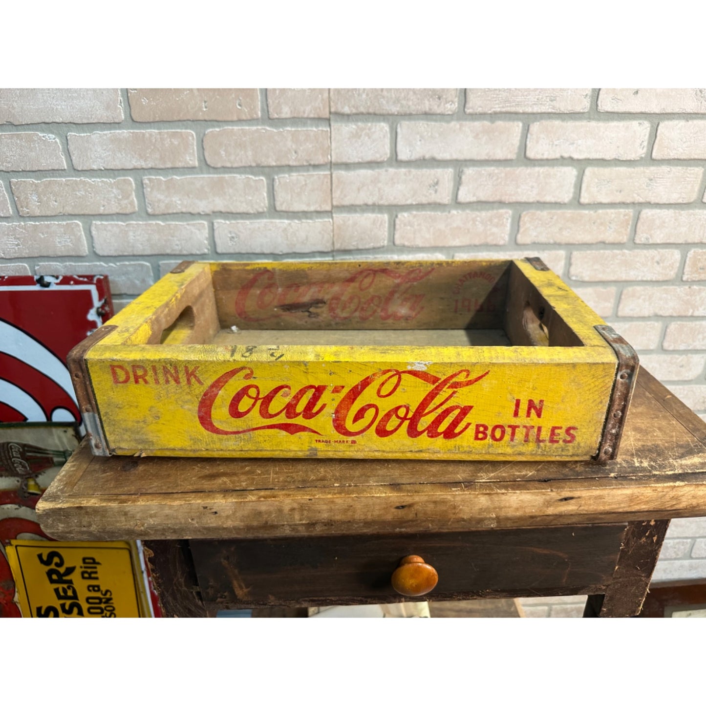 Vintage 1966 Coca Cola Wooden Chattanooga TN Heavy Duty Crate 6-Pack Carrier