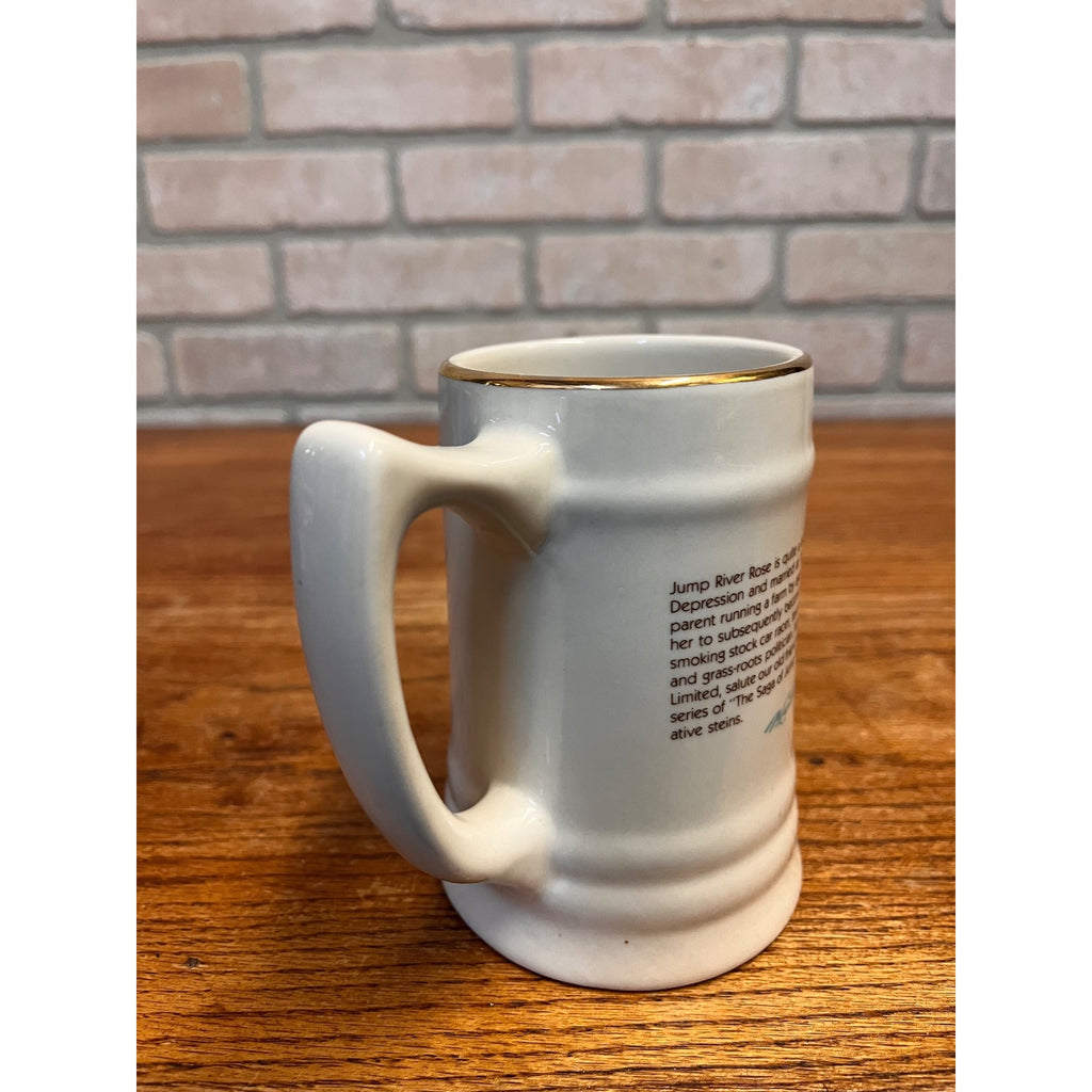 Vintage 1985 The Saga of Jump River Rose Ceramic Beer Stein Mug Hibernia Brewing