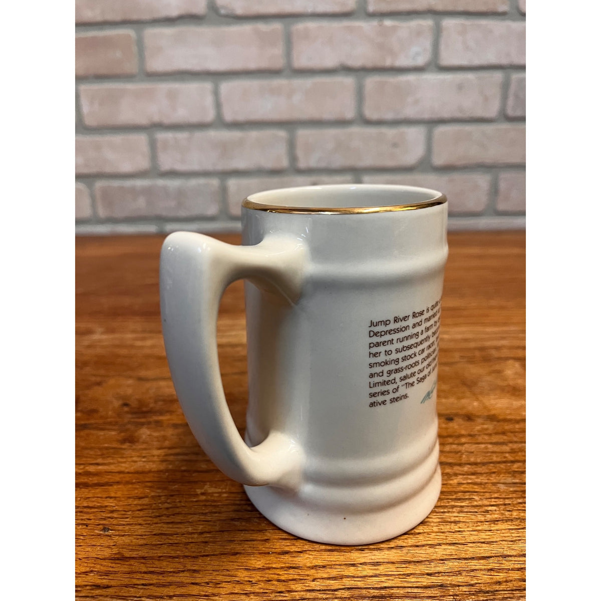 Vintage 1985 The Saga of Jump River Rose Ceramic Beer Stein Mug Hibernia Brewing