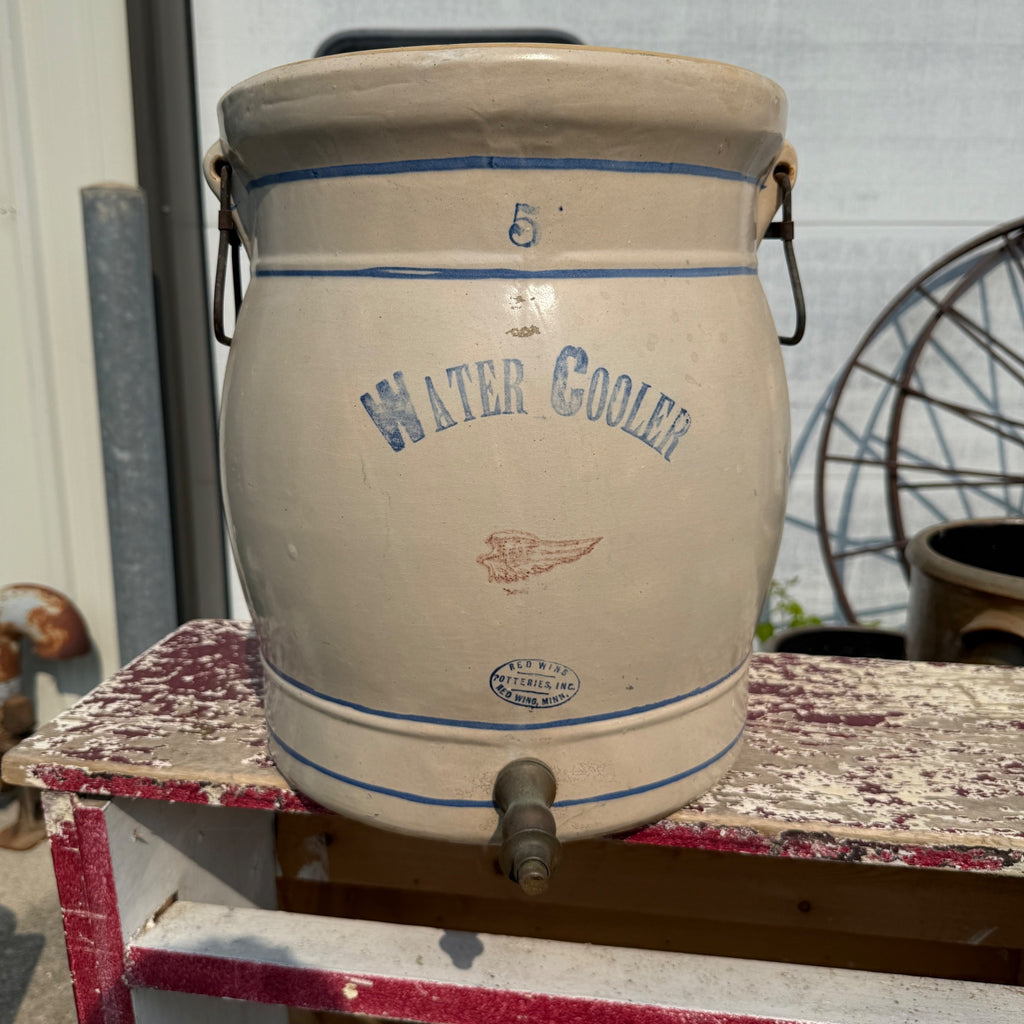 5 Gallon Red Wing Stoneware Water Cooler W/ Spigot No Lid