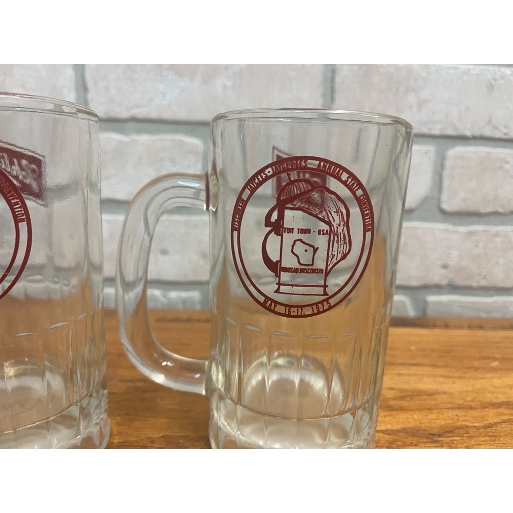 Vintage 1970s Schlitz Wausau Wis  Jaycees Pair Beer Heavy Mugs
