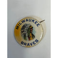Vintage Milwaukee Braves Early Logo Pinback Button Pin MLB Baseball Indian Chief