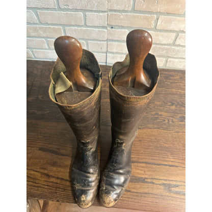 Original 19th Century Civil War Era Leather Boots Men Combat + Stretchers 1800s