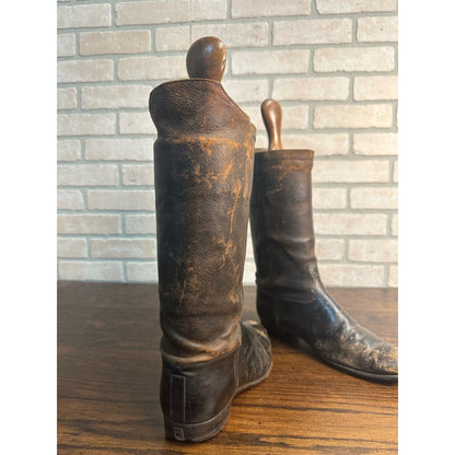 Original 19th Century Civil War Era Leather Boots Men Combat + Stretchers 1800s