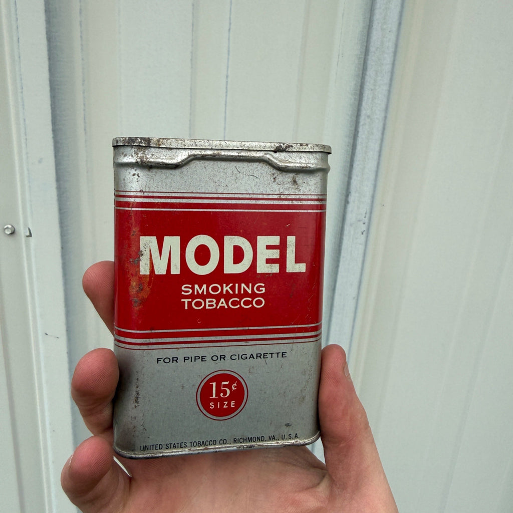 Vintage Model Smoking Tobacco Empty Vertical Pocket Tin Advertising Cigarettes