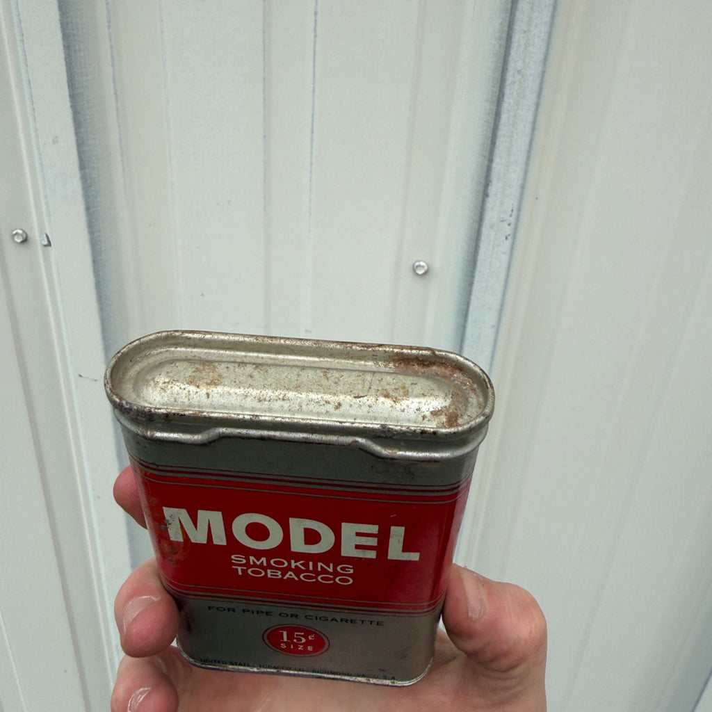 Vintage Model Smoking Tobacco Empty Vertical Pocket Tin Advertising Cigarettes