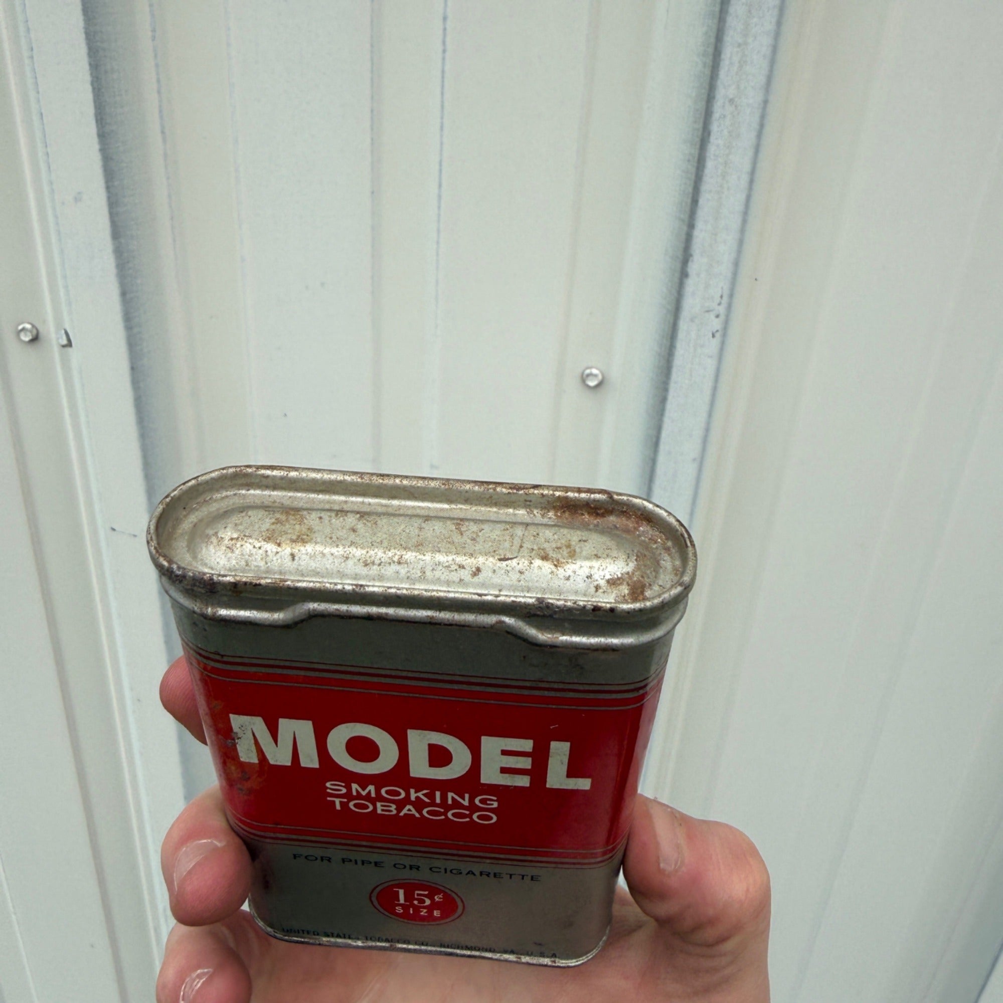 Vintage Model Smoking Tobacco Empty Vertical Pocket Tin Advertising Cigarettes