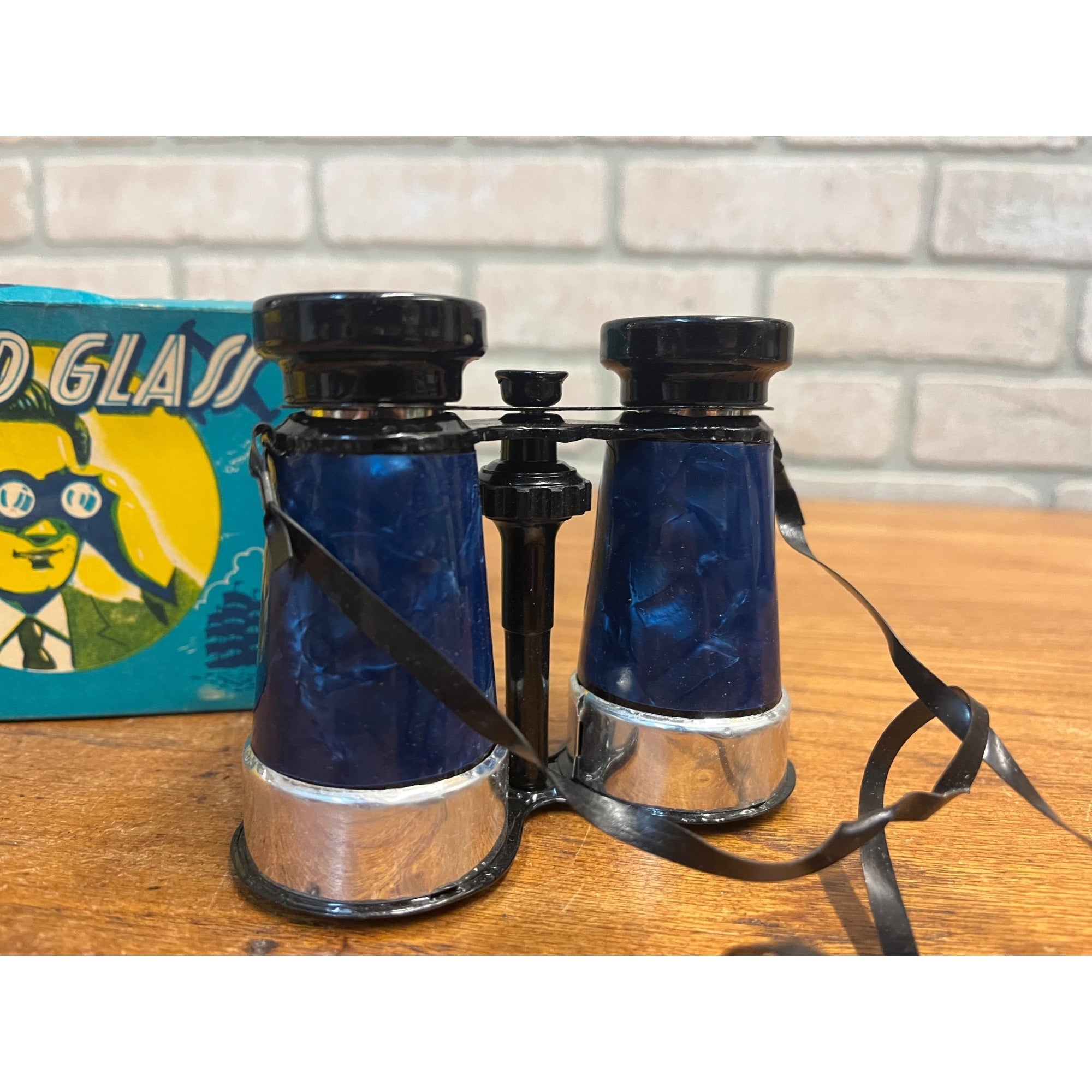 Vintage 1950s Field Glass Binoculars Toy Original Box Door County Wis Souvenir