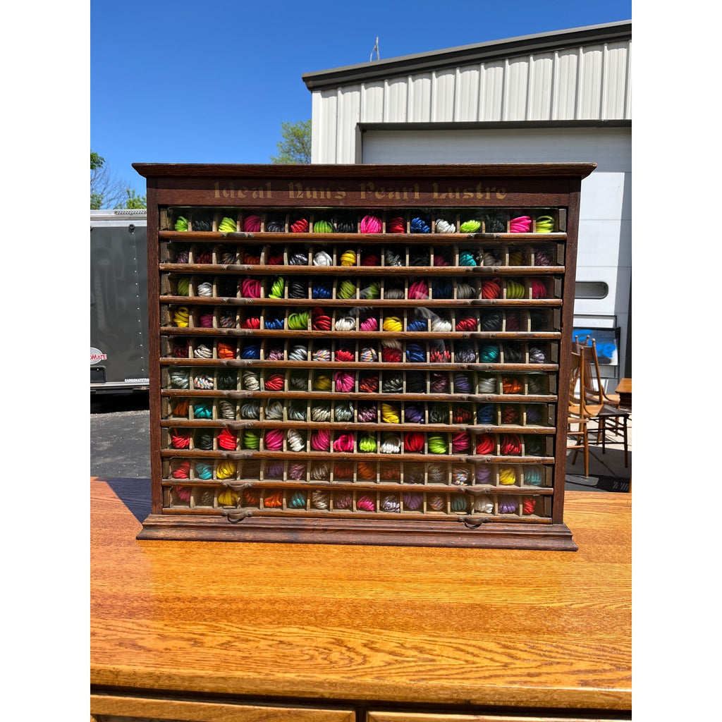 Original Antique 1900s Nun's Spool Thread Advertising General Store Cabinet Display