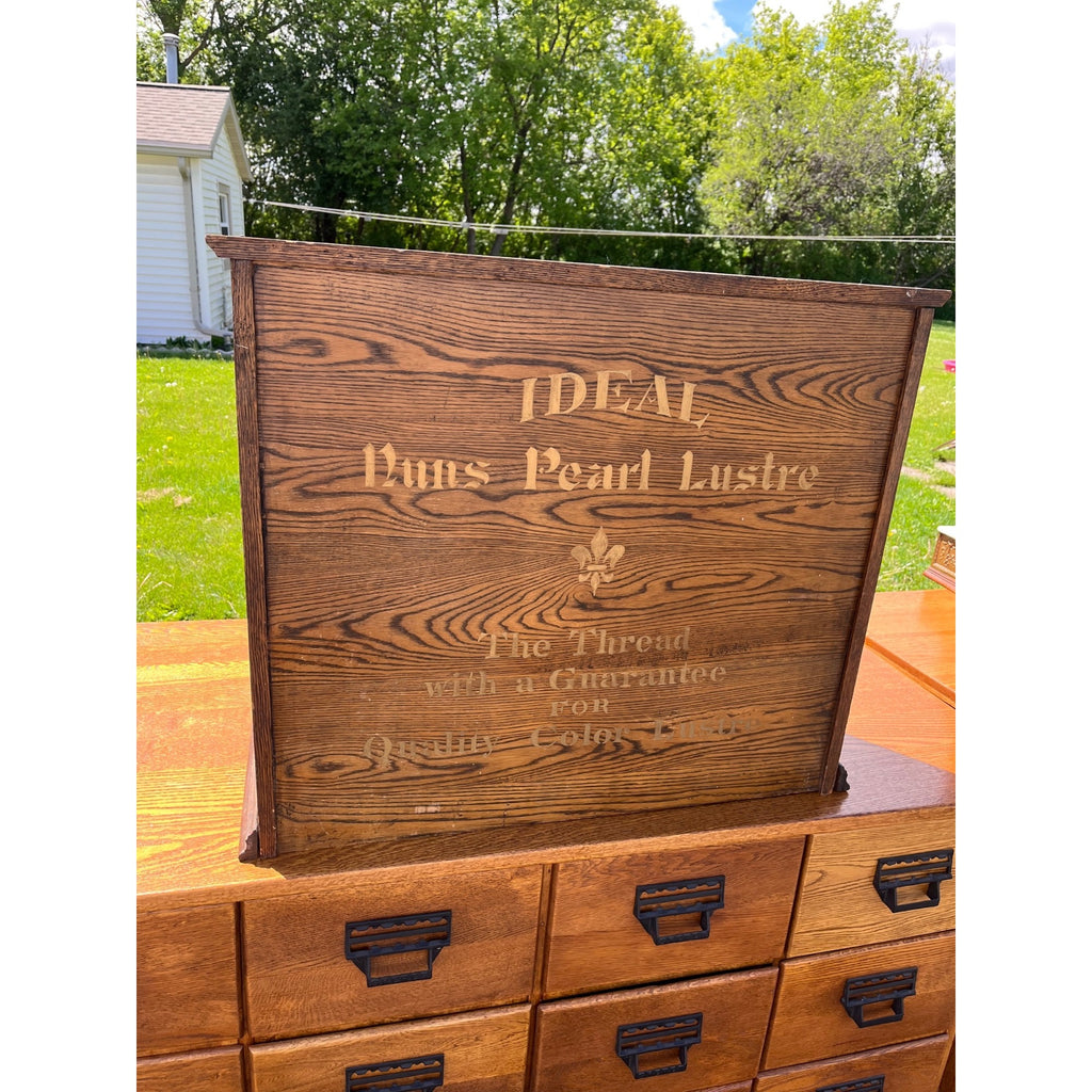 Original Antique 1900s Nun's Spool Thread Advertising General Store Cabinet Display