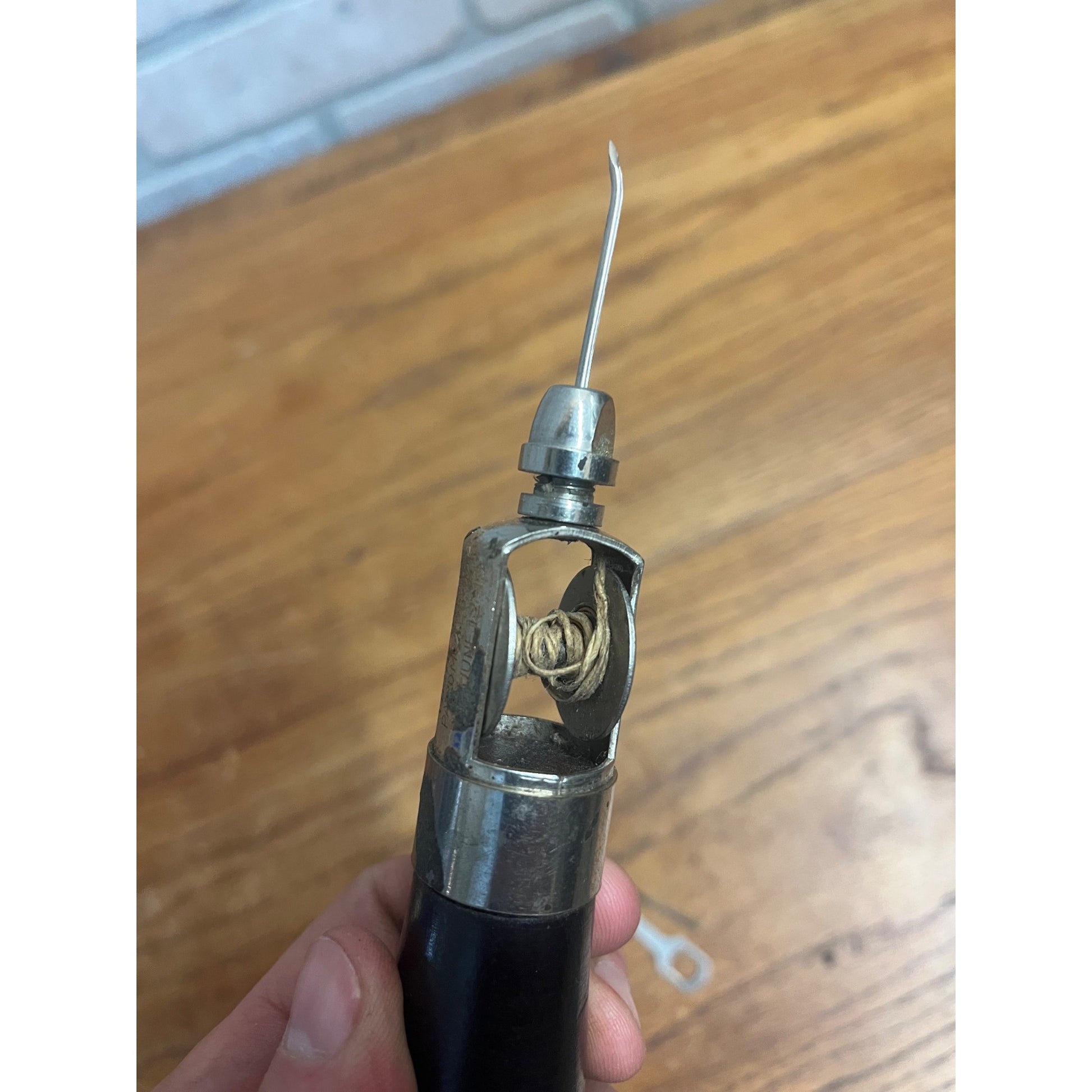 Vintage C.A. Myers Sewing Awl "The Awl for All" Wooden Handle + Metal Tool