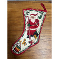 Vintage 1950s Christmas Santa Felt Stocking 17" Candy Cane Girl Toys