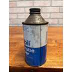 Vintage Metal Mobil Oil Upperlube super Full Can Conetop Advertising Gas / Oil