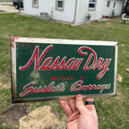 Nassau Dry Soda TOC Tin Over Cardboard Sign Sessler's Beverages