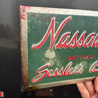 Nassau Dry Soda TOC Tin Over Cardboard Sign Sessler's Beverages
