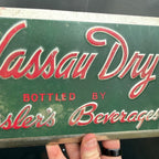 Nassau Dry Soda TOC Tin Over Cardboard Sign Sessler's Beverages