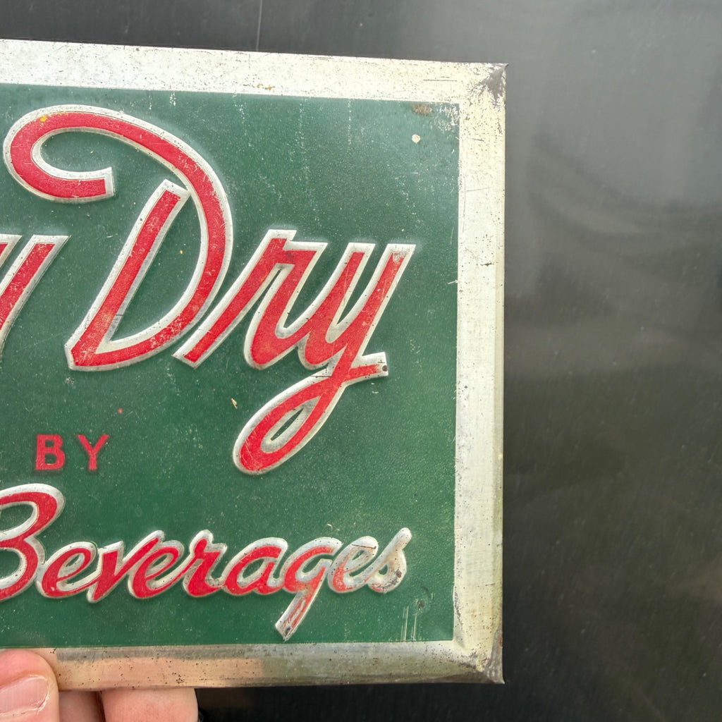 Nassau Dry Soda TOC Tin Over Cardboard Sign Sessler's Beverages