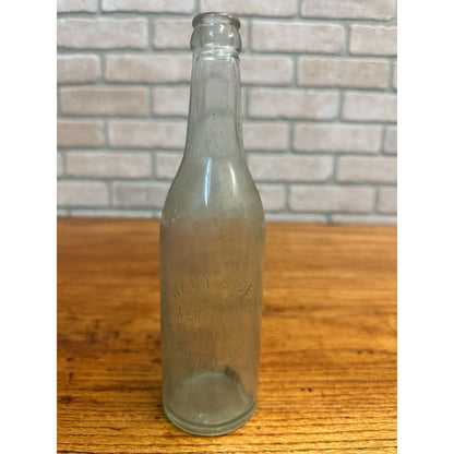 Vintage West Side Brewery Co. Beer Bottle 12oz Clear Aqua Embossed Detroit MI