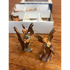 Vintage 1960s Angel Musicians Christmas Ornaments w Original Box Set (6) Plastic