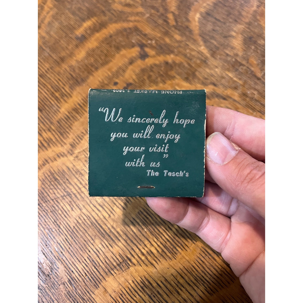 Vintage FULL Matchbook Advertising -Tesch's Supper Club - Antigo, Wis.