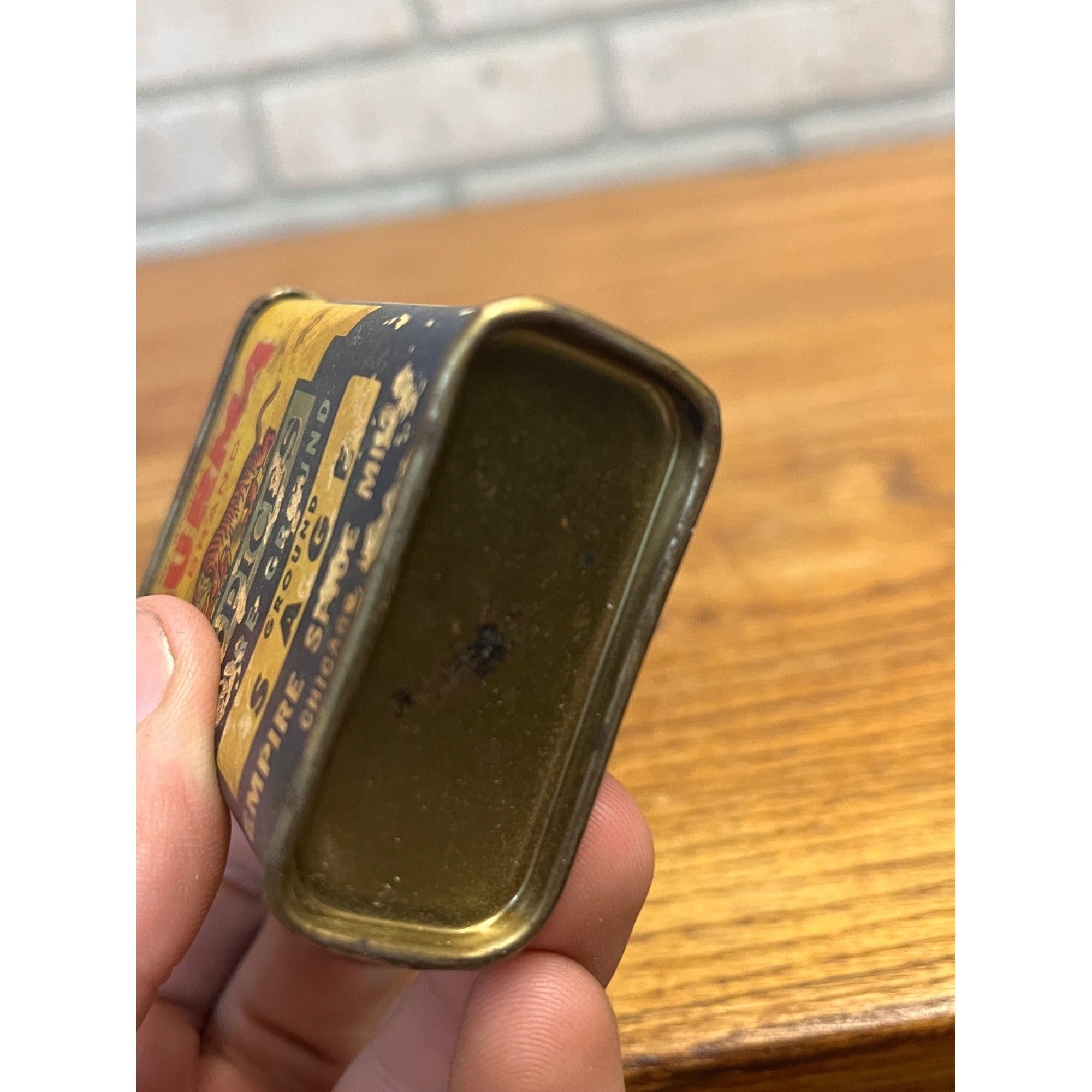 Antique Burma Sage Spice Tin Empire Mills Chicago IL Tiger Country Store Food