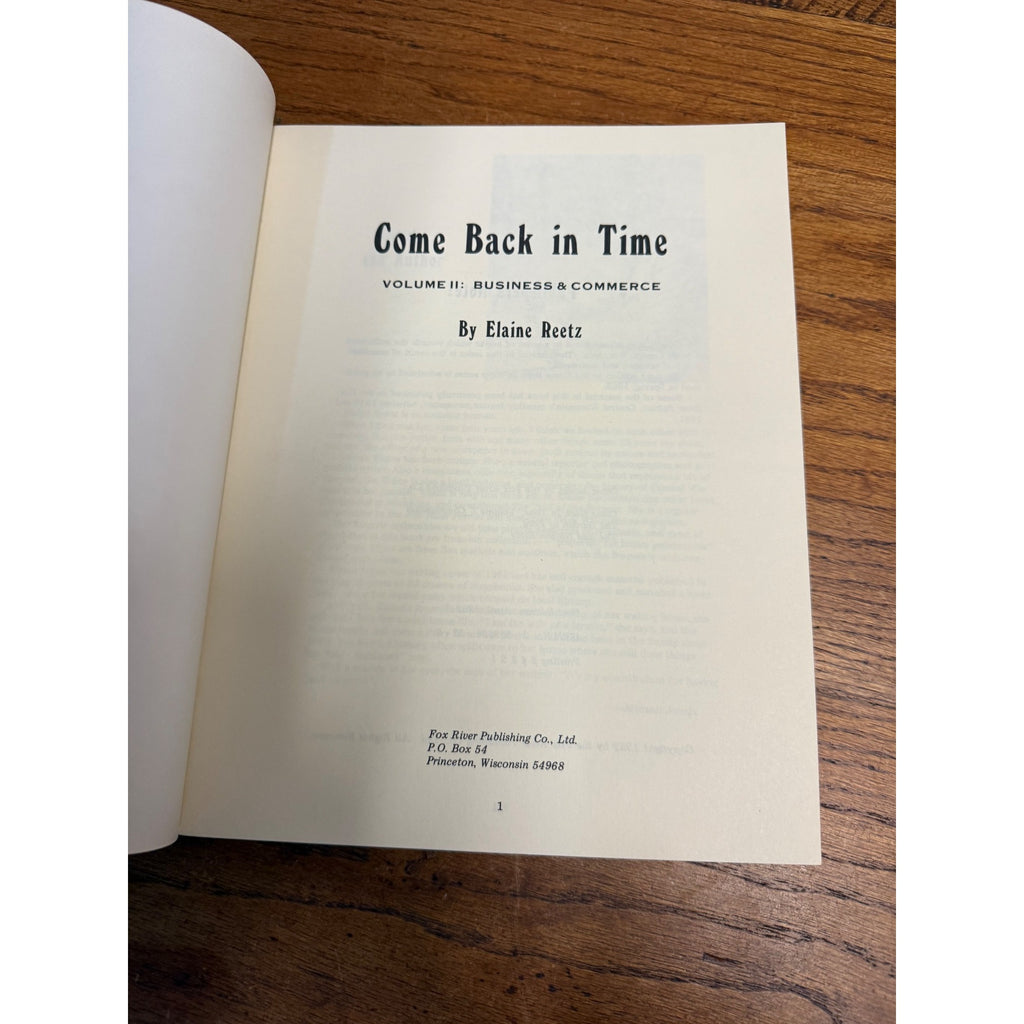 Come Back In Time Vol. 1 & 2 Elaine Reetz Books Central Wisconsin History