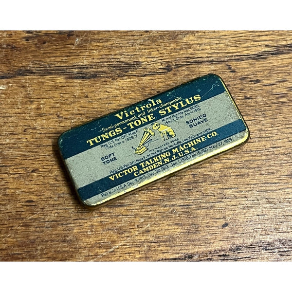 Vintage Victrola Stylus Victor Talking Machine Tin FULL w/ Needles Nipper Dog
