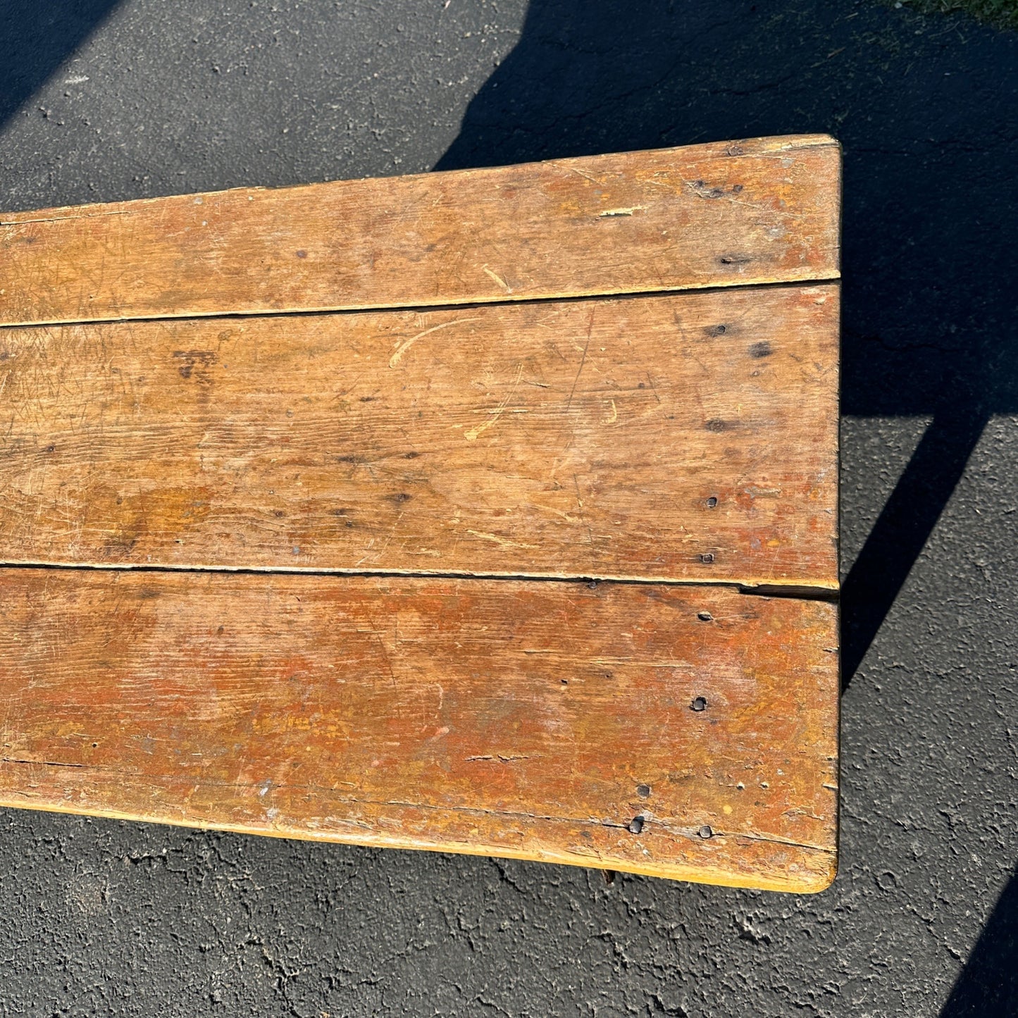 Antique Primitive Wooden Short Table Coffee Table Pine