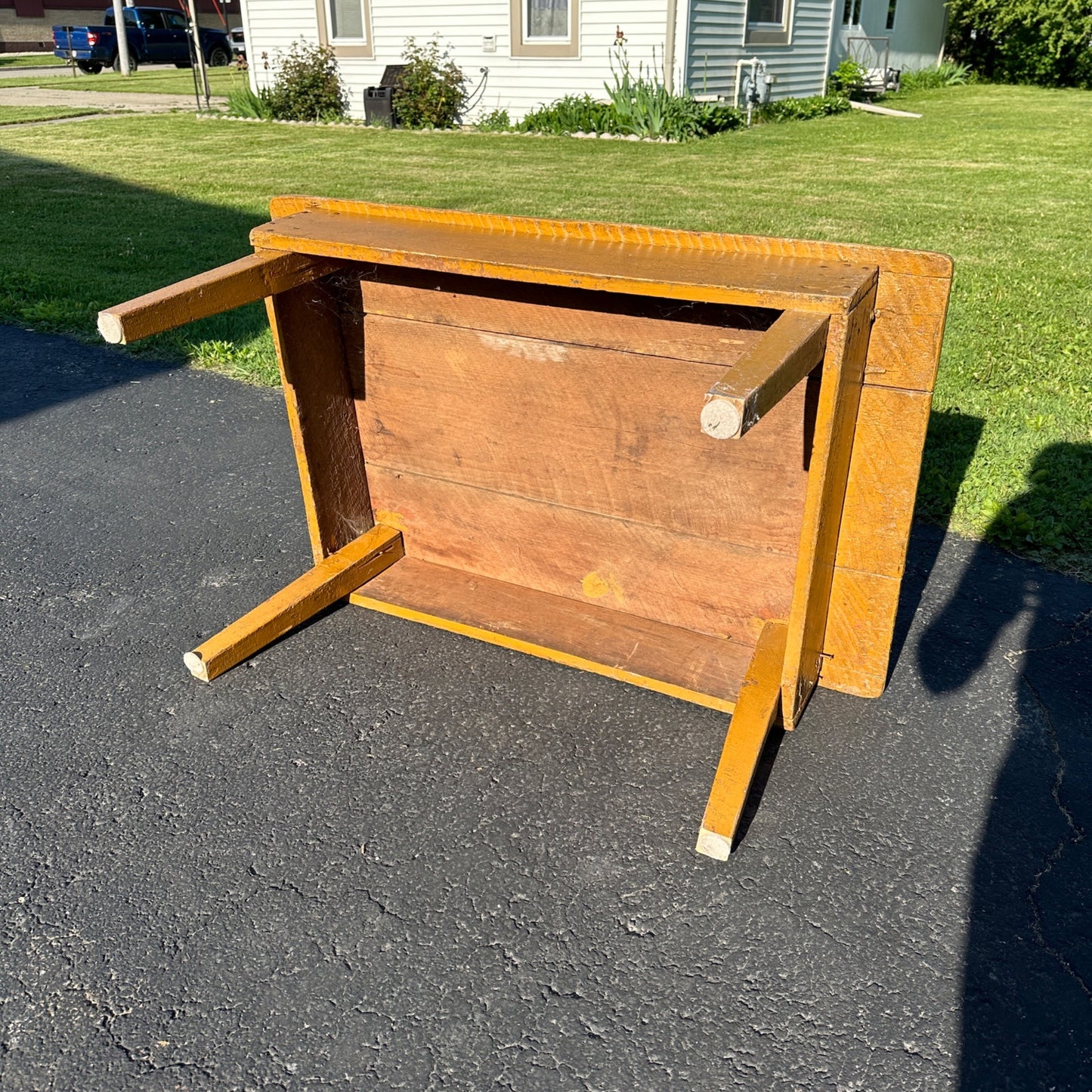 Antique Primitive Wooden Short Table Coffee Table Pine