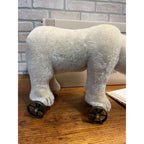 Steiff Polar Bear On Wheels #400544 All Tags, Button, Box 1910 Repro 402/1000