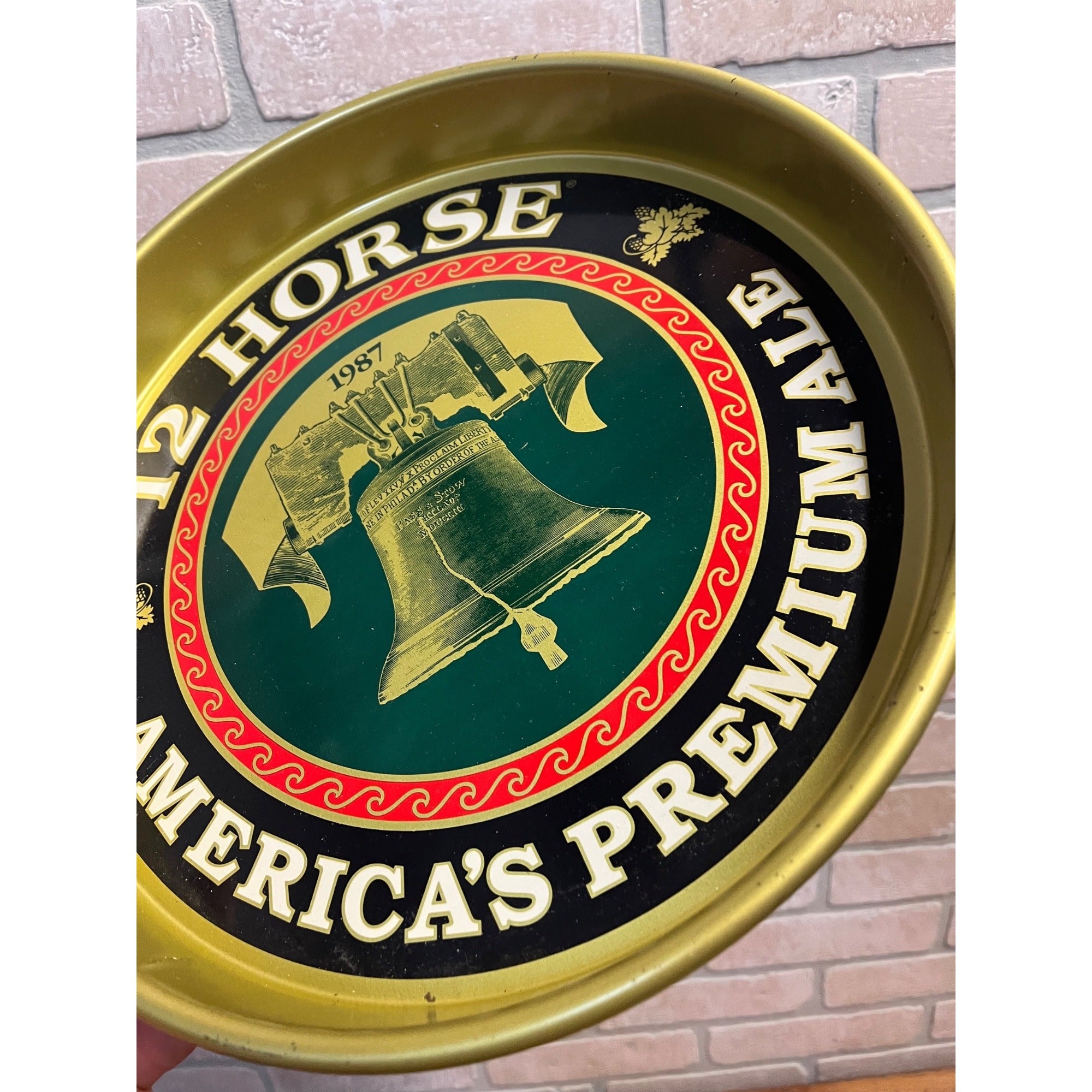 12 Horse America's Premium Ale Beer Serving Tray Advertising