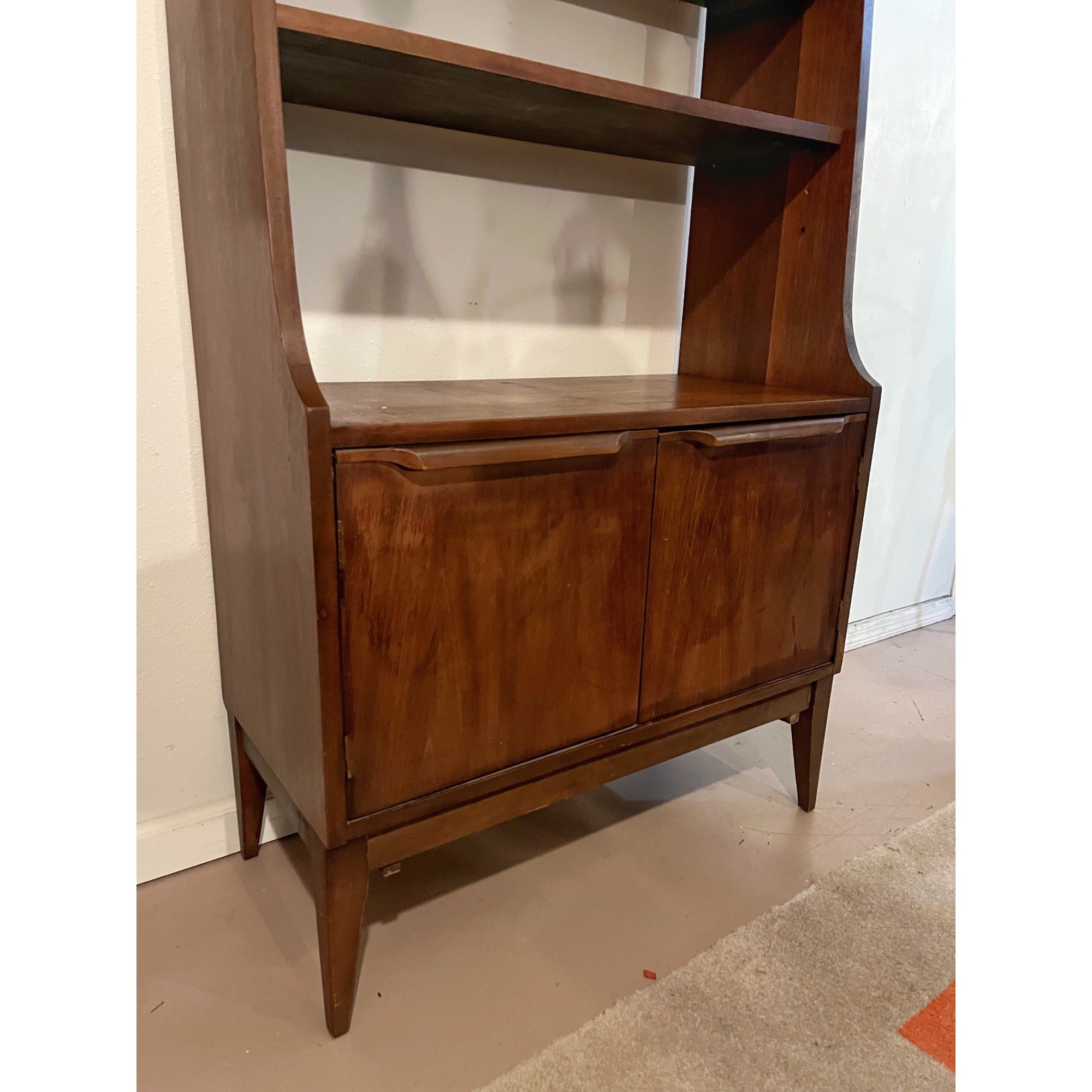 Vintage Mid-Century Modern Book Shelf Media Display MCM Retro Record Cabinet