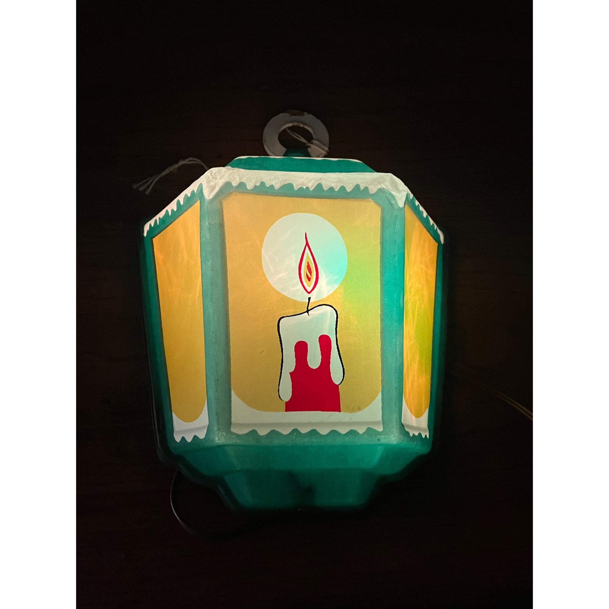 Vintage 1950s GloLite Old English Lantern Christmas Lighted Sign + Box - Works